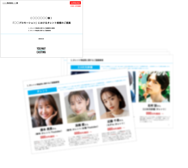 YOU MAY Castingの提案資料サンプル